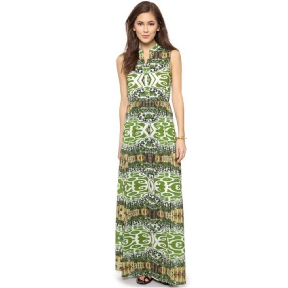 ALICE + OLIVIA Green Garden Marianna Maxi Dress 0